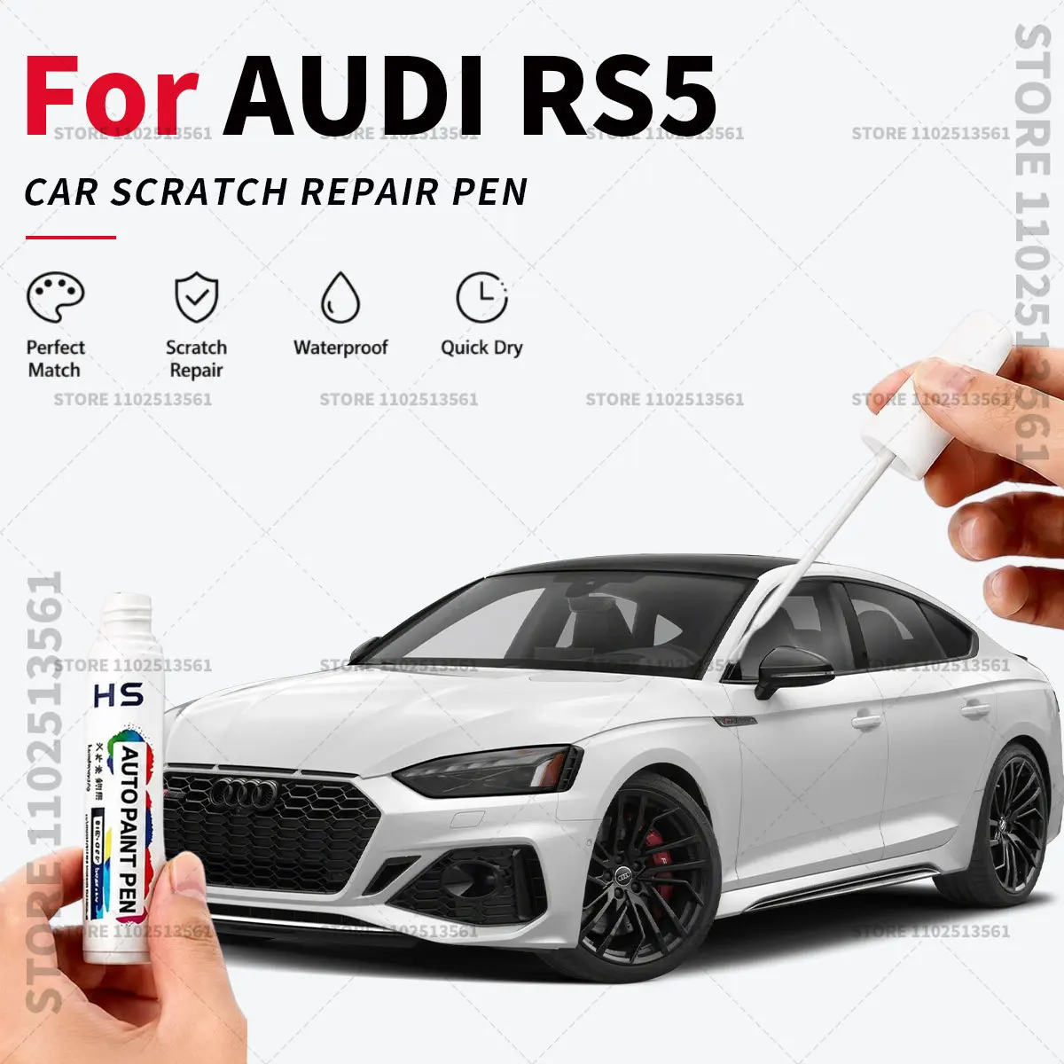 Touch Up Paint Pen – Restore Car Paint & Remove Scratches For AUDI RS5 Arkona White Mythos Black Daytona Gray Navarra Blue
Touch Up Paint Pen – Restore Car Paint & Remove Scratches For AUDI RS5 Arkona White Mythos Black Daytona Gray Navarra Blue