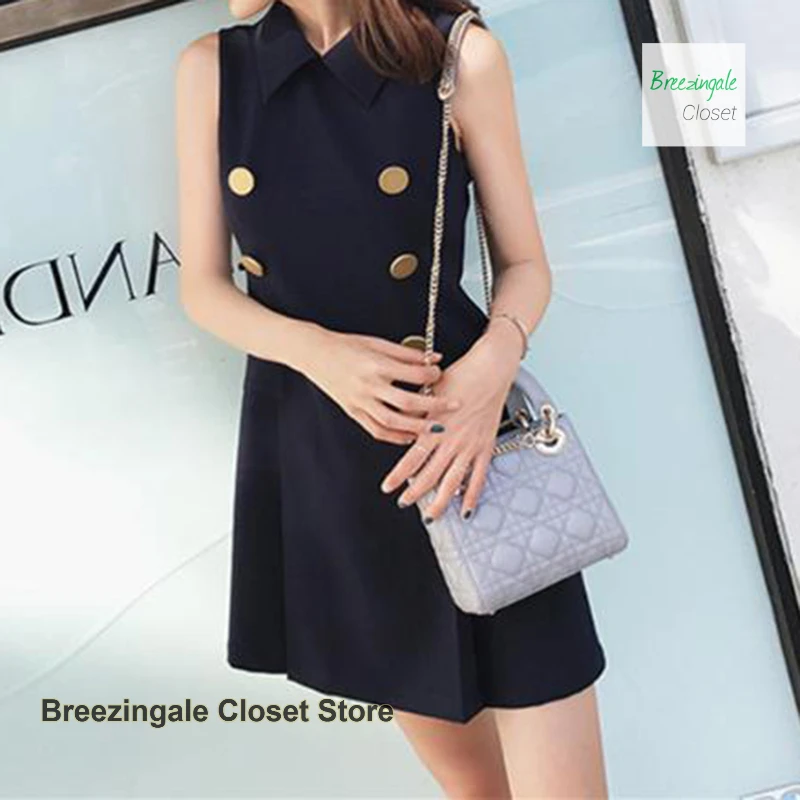 Summer college style slim double-breasted vest women's fashion retro seaside holiday style Joker casual sleeveless vest dress
Summer college style slim double-breasted vest women's fashion retro seaside holiday style Joker casual sleeveless vest dress