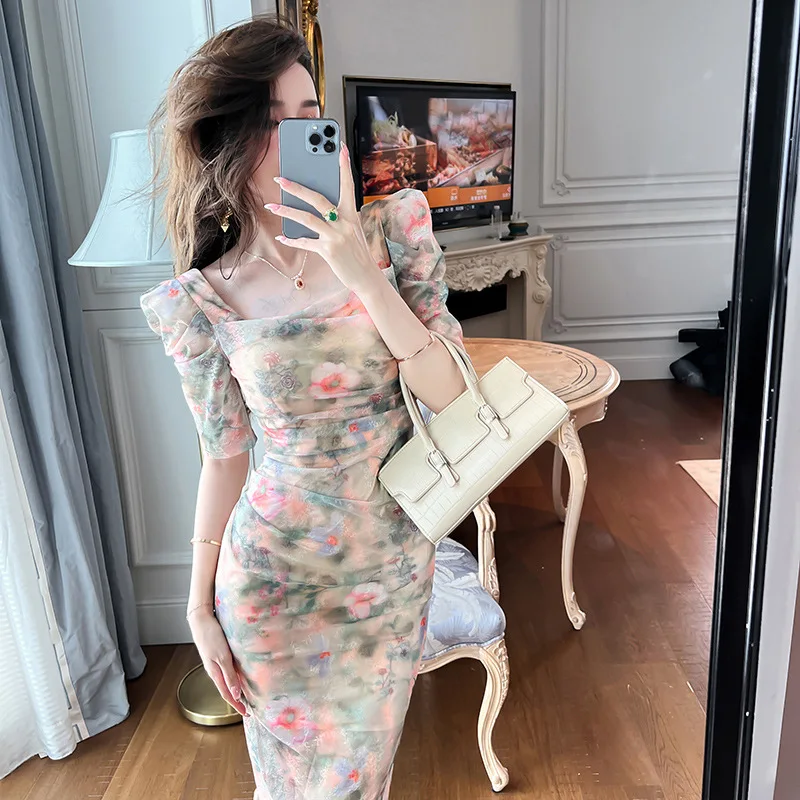 2023 Summer Square Collar Half Sleeve Print Dress High End Women Dress Vintage Elegant Sexy Party Mesh Bodycon Dresses Vestidos
2023 Summer Square Collar Half Sleeve Print Dress High End Women Dress Vintage Elegant Sexy Party Mesh Bodycon Dresses Vestidos