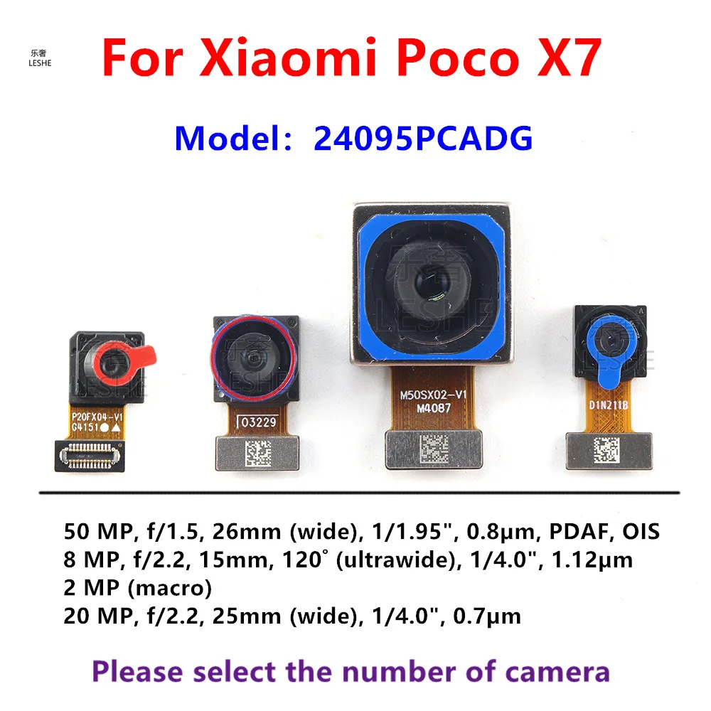 Модуль передней и задней камеры, гибкий кабель для Xiaomi Poco X7, фронтальная селфи, широкая основная задняя камера 24095PCADG
Модуль передней и задней камеры, гибкий кабель для Xiaomi Poco X7, фронтальная селфи, широкая основная задняя камера 24095PCADG