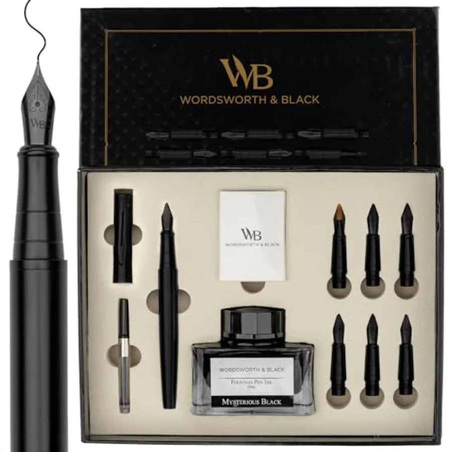 Calligraphy Pen Gift Set, Includes Ink Bottle, 6 Ink Cartridges, A Refill Converter, 6 Replacement Nibs, Journaling, Smooth Wri
Calligraphy Pen Gift Set, Includes Ink Bottle, 6 Ink Cartridges, A Refill Converter, 6 Replacement Nibs, Journaling, Smooth Wri