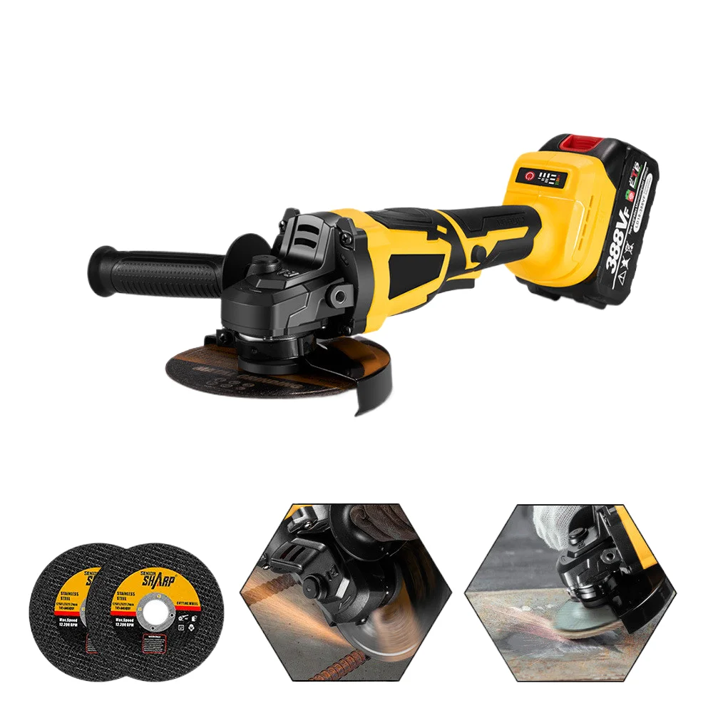 Lithium Battery Angle Grinder Brushless Wireless Cutting Machine Polishing Machine Charging Multifunction Grinder Electric Tool
Lithium Battery Angle Grinder Brushless Wireless Cutting Machine Polishing Machine Charging Multifunction Grinder Electric Tool