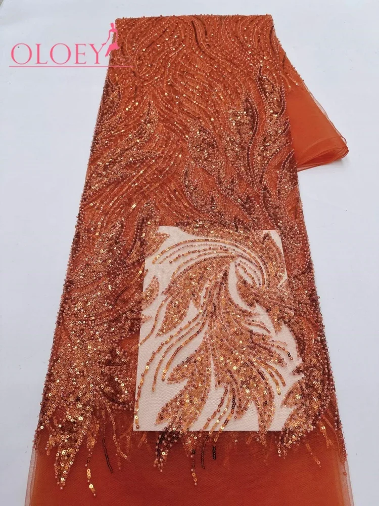 OLOEY Nigerian Sequins Party Lace African Beads Lace Fabric High Quality 5Yards African French Tulle Net Lace Wedding Mate
OLOEY Nigerian Sequins Party Lace African Beads Lace Fabric High Quality 5Yards African French Tulle Net Lace Wedding Mate