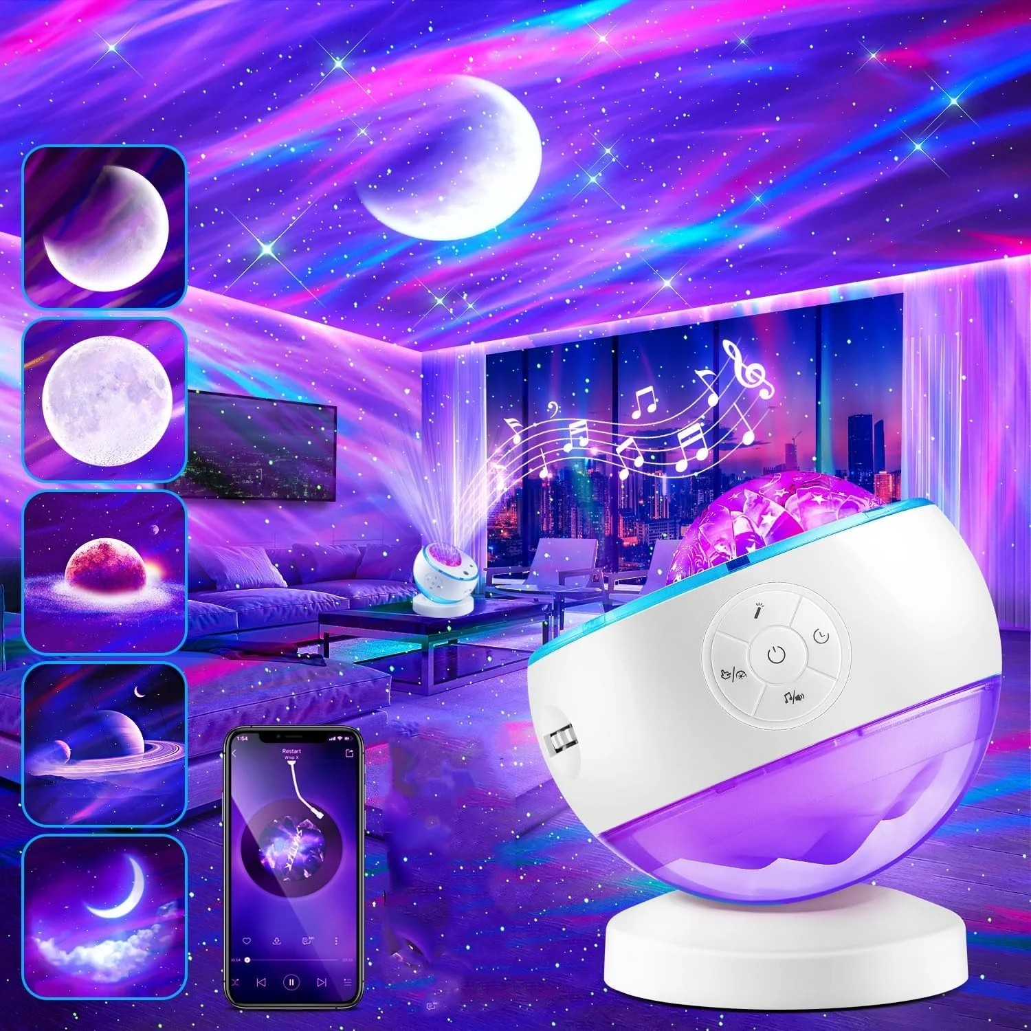New Northern Star Moon Galaxy Projection Lamp with Bluetooth Music Atmosphere Effect Laser Stage Light Decor Bedroom Living Room
New Northern Star Moon Galaxy Projection Lamp with Bluetooth Music Atmosphere Effect Laser Stage Light Decor Bedroom Living Room