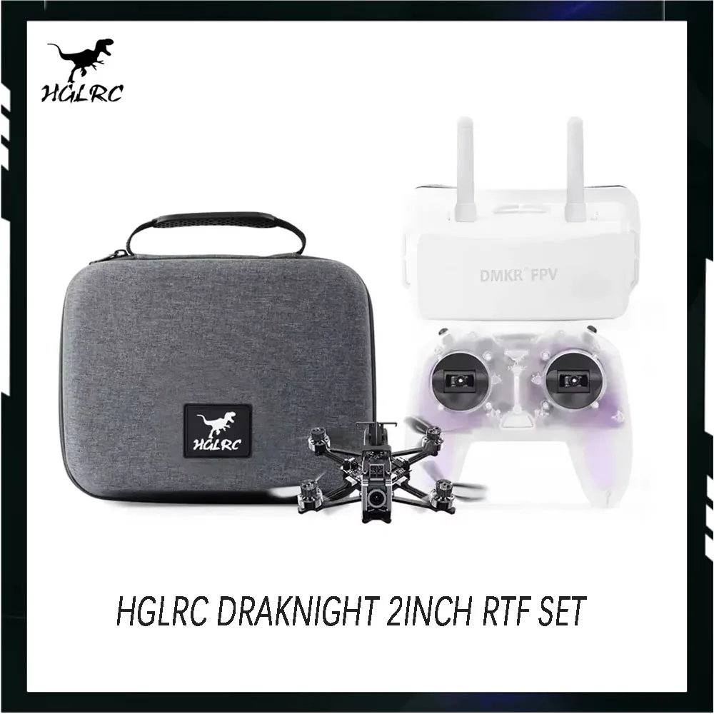 HGLRC Draknight 2-дюймовый комплект RTF Draknight Drone с пультом дистанционного управления C1, очки FPV 5,8G для FPV-пилота для начинающих
HGLRC Draknight 2-дюймовый комплект RTF Draknight Drone с пультом дистанционного управления C1, очки FPV 5,8G для FPV-пилота для начинающих