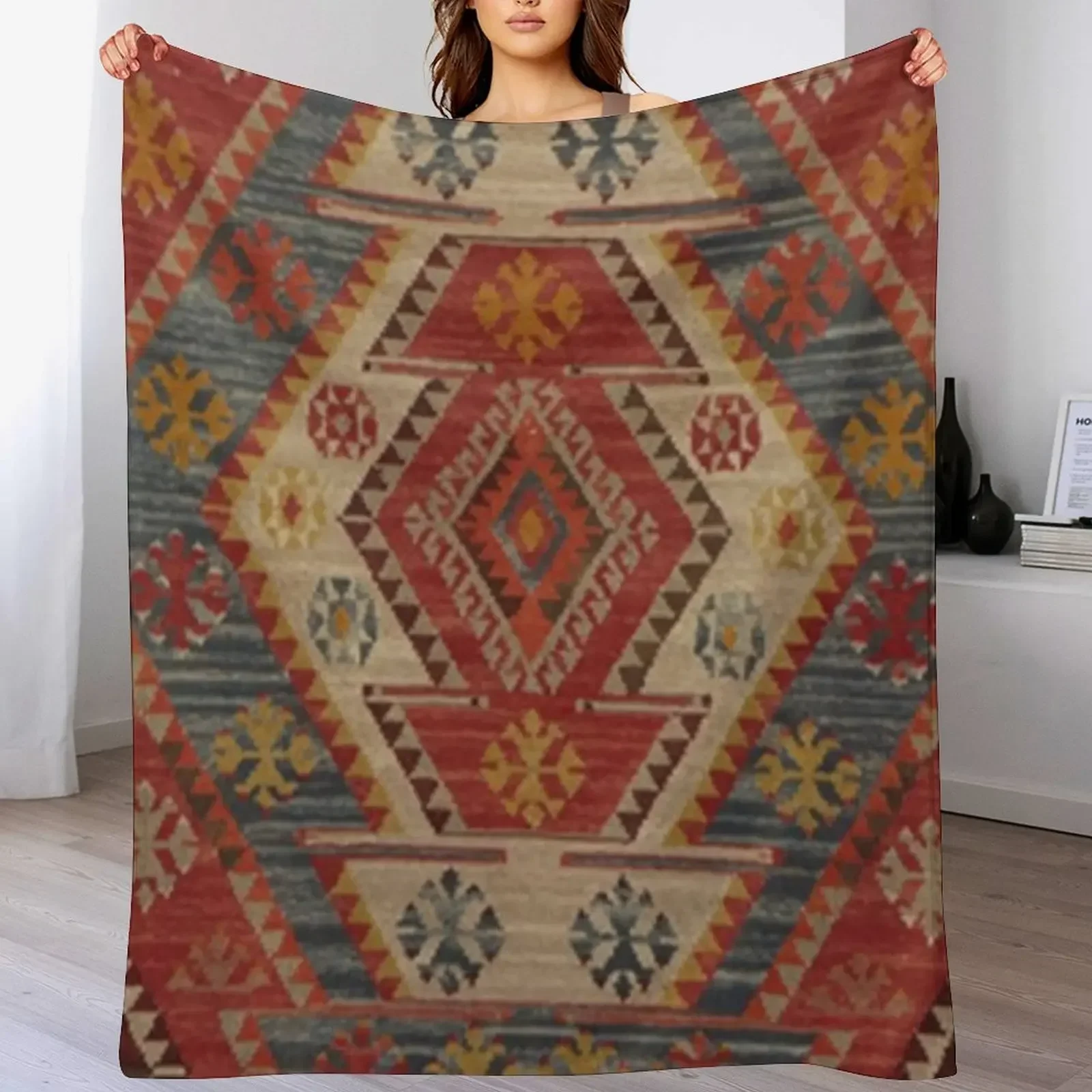 Antique Turkish Kilim Rug Print Throw Blanket for winter valentine gift ideas For Baby Summer Blankets
Antique Turkish Kilim Rug Print Throw Blanket for winter valentine gift ideas For Baby Summer Blankets