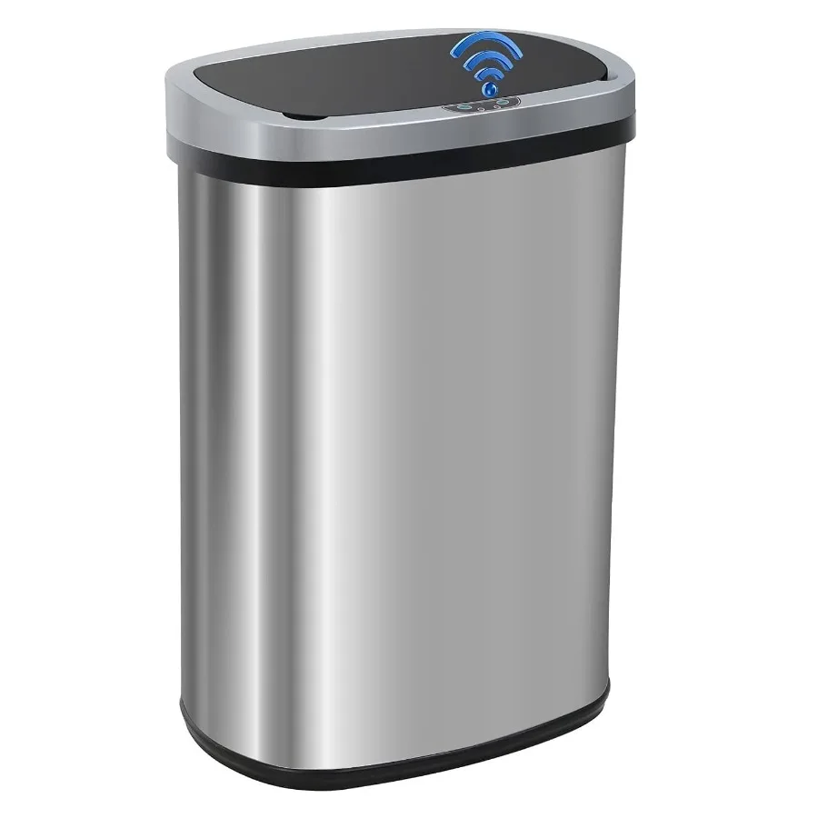 13 Gallon Stainless Steel Touchless Garbage Trash Can with Motion Sensor for Indoor Use Silver
13 Gallon Stainless Steel Touchless Garbage Trash Can with Motion Sensor for Indoor Use Silver
