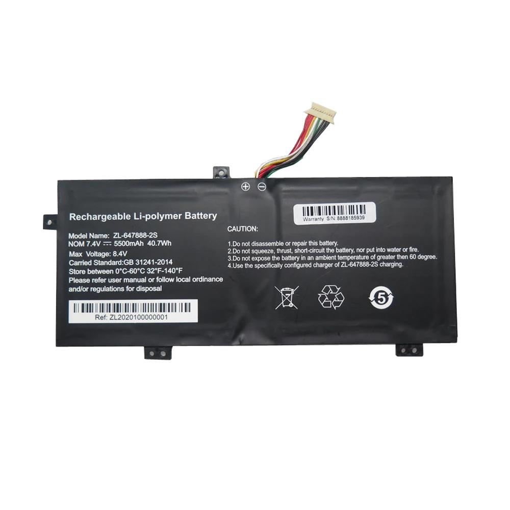 Laptop Battery ZL-647888-2S 7.4V 5500mAh 40.7Wh 10PIN 9Lines New Compatible Replacement WYC6781193P
Laptop Battery ZL-647888-2S 7.4V 5500mAh 40.7Wh 10PIN 9Lines New Compatible Replacement WYC6781193P