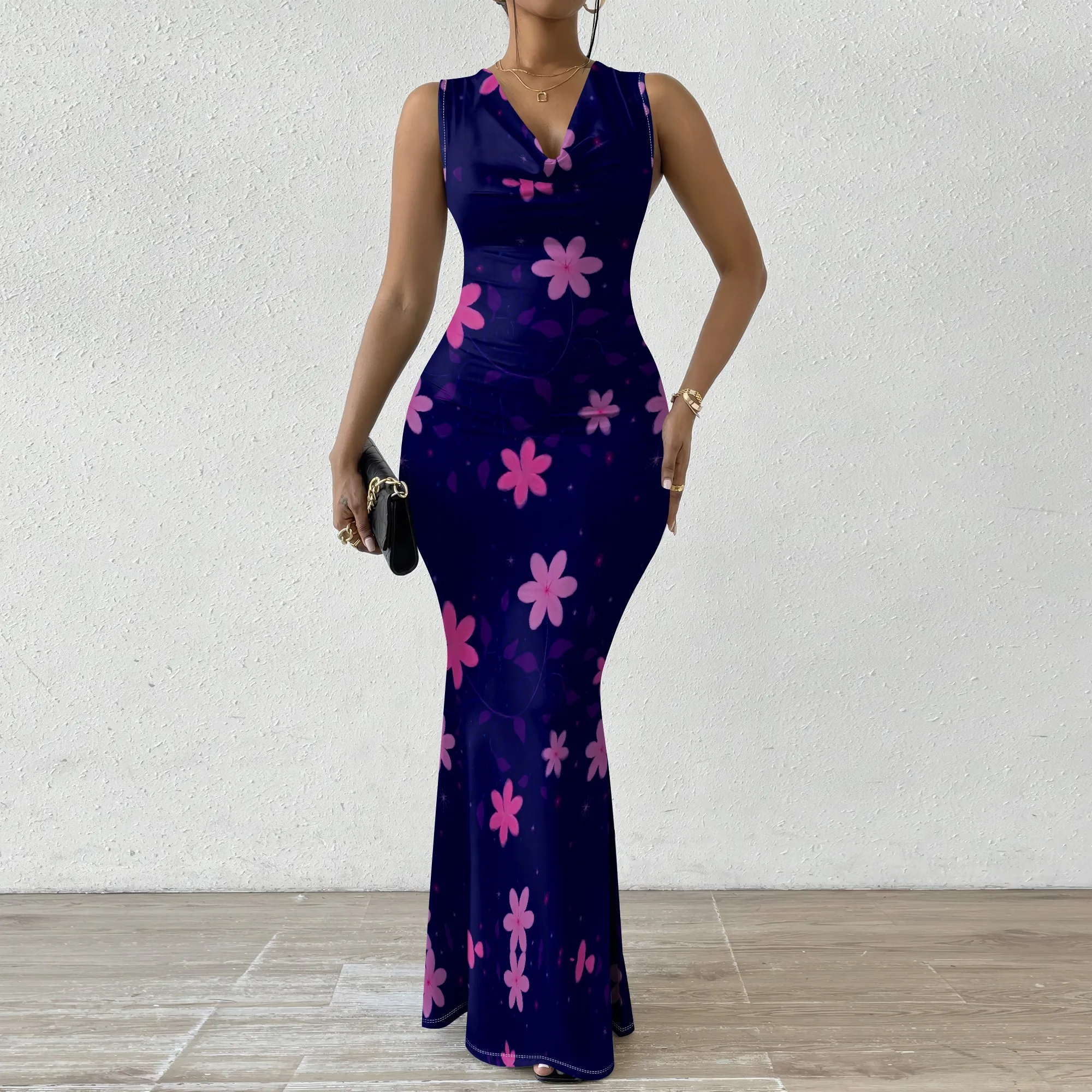 Pink Floral Maxi Dress XS-2XL Sleeveless V-Neck Mermaid Style for Romantic Dinner, Garden Party or Spring Wedding Guest Look
Pink Floral Maxi Dress XS-2XL Sleeveless V-Neck Mermaid Style for Romantic Dinner, Garden Party or Spring Wedding Guest Look