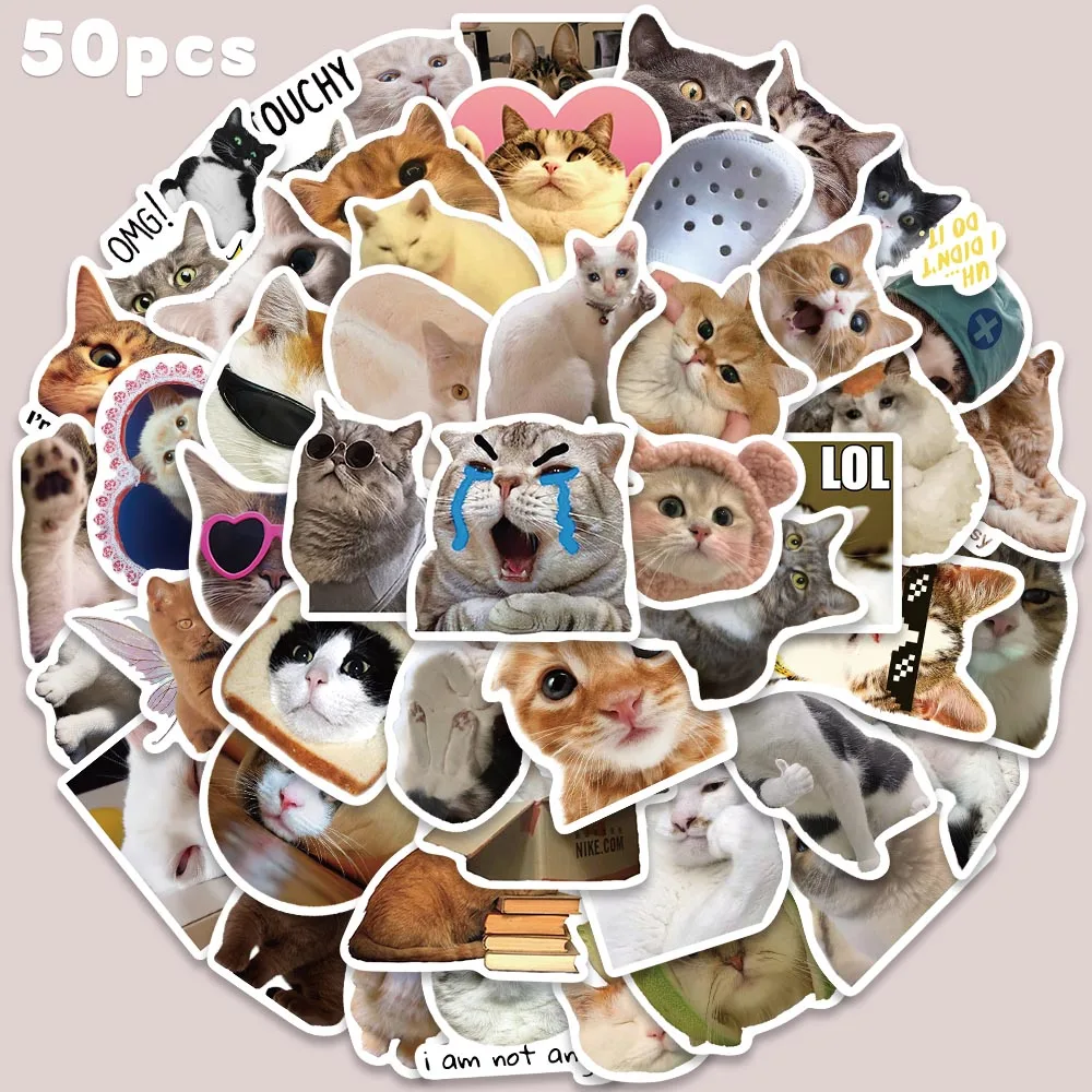 50pcs Cute Cat Meme Sticker Funny Cool Decal For Diary Fridge Closet Wallet Backpack Decoration Sticker Holiday Party Gift
50pcs Cute Cat Meme Sticker Funny Cool Decal For Diary Fridge Closet Wallet Backpack Decoration Sticker Holiday Party Gift