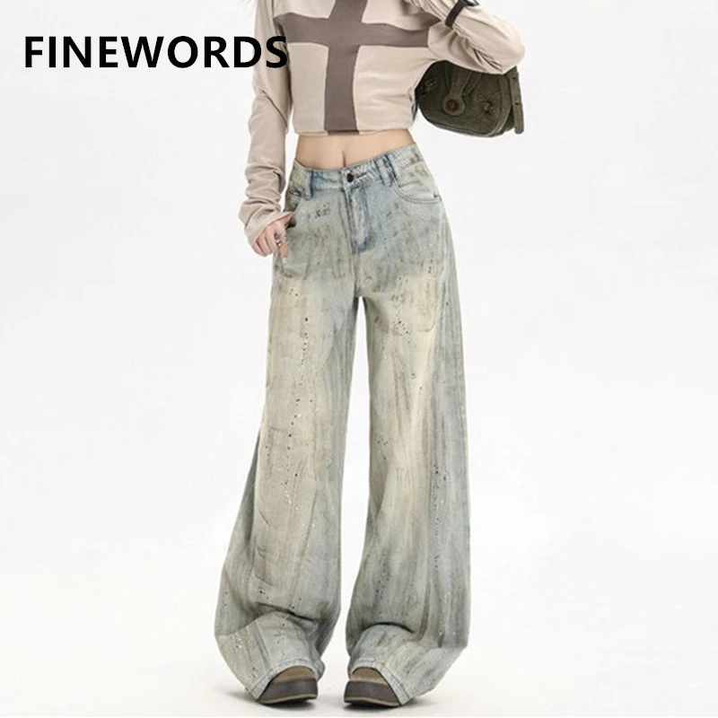 FINEWORDS Ретро джинсы с высокой талией и принтом, женские широкие корейские джинсы, уличная одежда, Harajuku Easymatch, мешковатые джинсы полной длины
FINEWORDS Ретро джинсы с высокой талией и принтом, женские широкие корейские джинсы, уличная одежда, Harajuku Easymatch, мешковатые джинсы полной длины