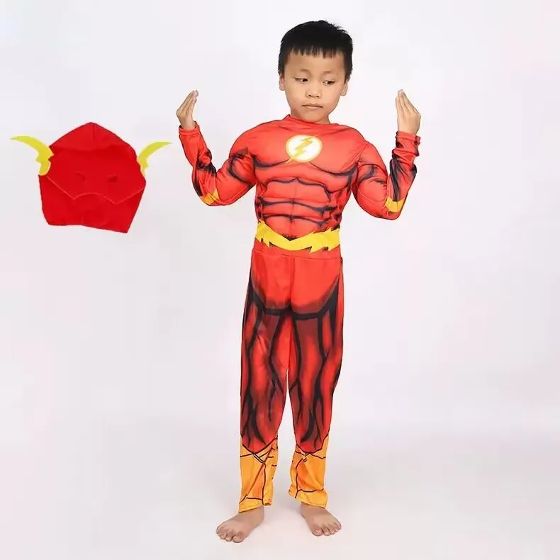 Child Flash Costume Muscle Performance Outfit Halloween Role Play Stage Performance Boy's Suit Three-acetate Fiber 100%
Child Flash Costume Muscle Performance Outfit Halloween Role Play Stage Performance Boy's Suit Three-acetate Fiber 100%