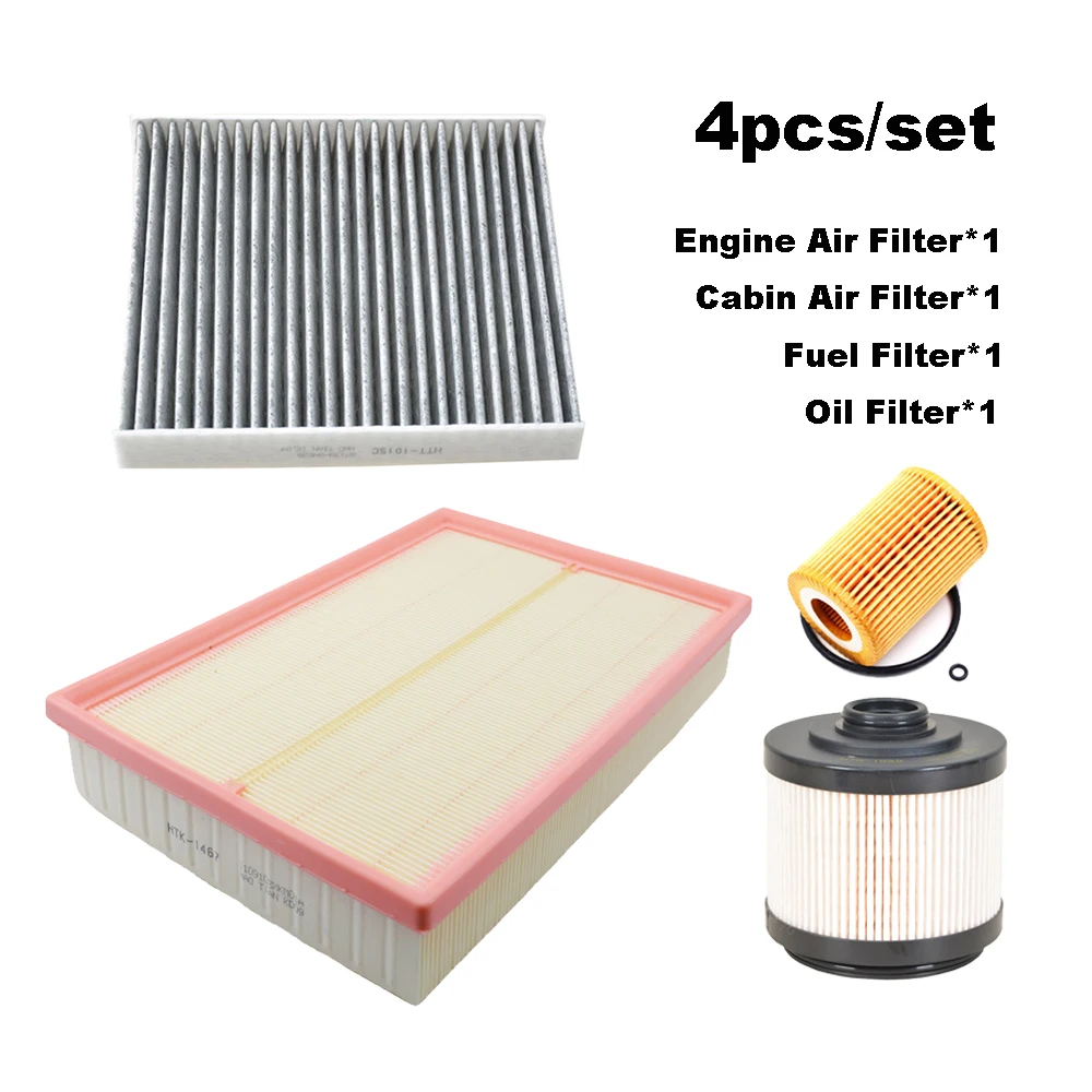 4pcs Filter Set For Great Wall POER KingKong 2.0TDI-Diesel HAVAL H5 2024 Engine Cabin AC Air Fuel Oil Filter Car Accessories
4pcs Filter Set For Great Wall POER KingKong 2.0TDI-Diesel HAVAL H5 2024 Engine Cabin AC Air Fuel Oil Filter Car Accessories