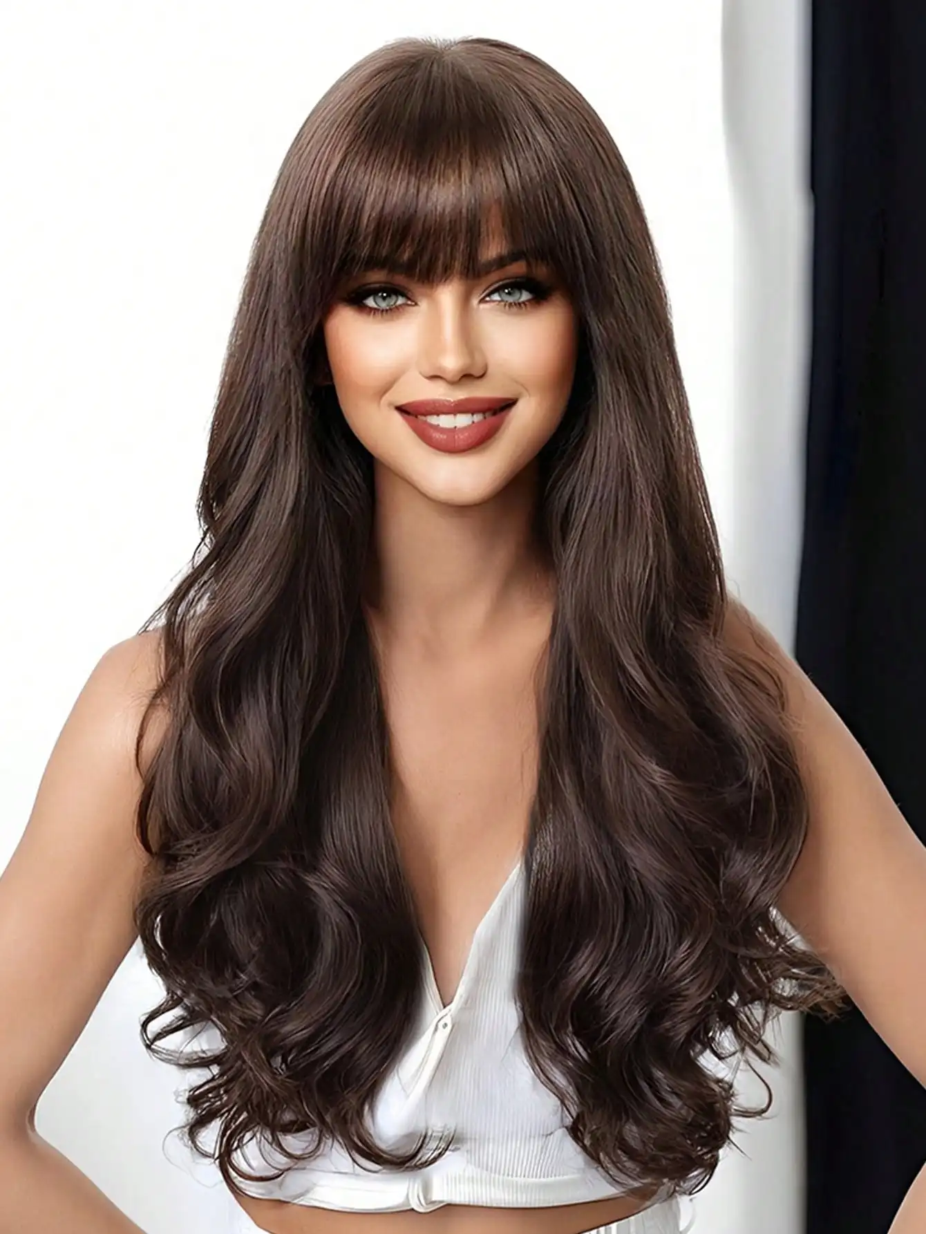 1 Piece Synthetic Heat-Resistant Hairpiece In Curly Brown Wig, 26 Inches Long, Made From Fiber, Suitable For Daily Use, Natural
1 Piece Synthetic Heat-Resistant Hairpiece In Curly Brown Wig, 26 Inches Long, Made From Fiber, Suitable For Daily Use, Natural