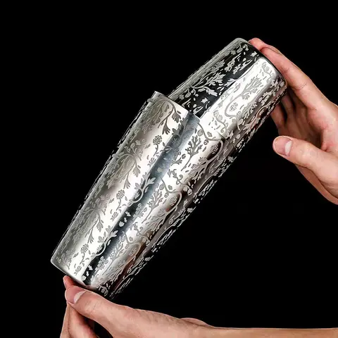 550ml/850ml Engraving Stainless Steel Cocktail Boston Bar Shaker Bar tool