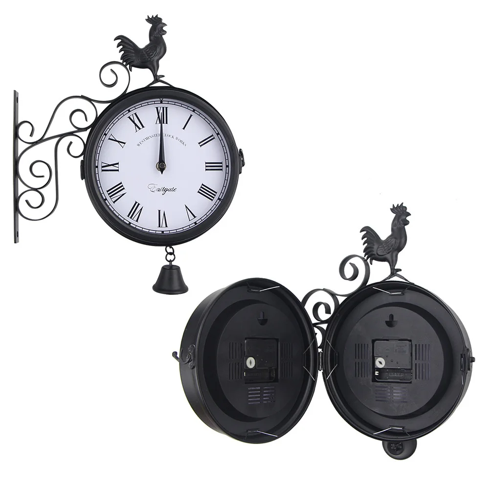 Retro Metal Rooster Bell Shape Wall Clock Black Silent Non-Ticking Quartz Operated Long-Lasting Household Wall Hanging
Retro Metal Rooster Bell Shape Wall Clock Black Silent Non-Ticking Quartz Operated Long-Lasting Household Wall Hanging