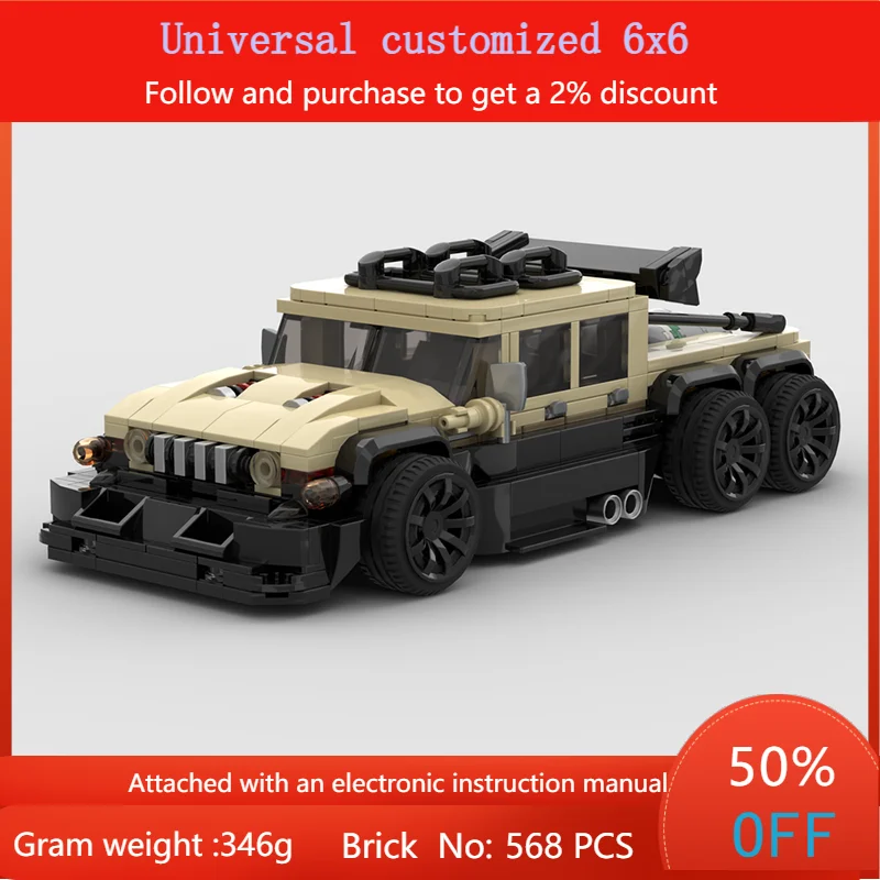 568 Parts Building Block Model Car MOC Universal Custom 6x6 For Boys Adults Children Christmas Gift Toy Creative
568 Parts Building Block Model Car MOC Universal Custom 6x6 For Boys Adults Children Christmas Gift Toy Creative