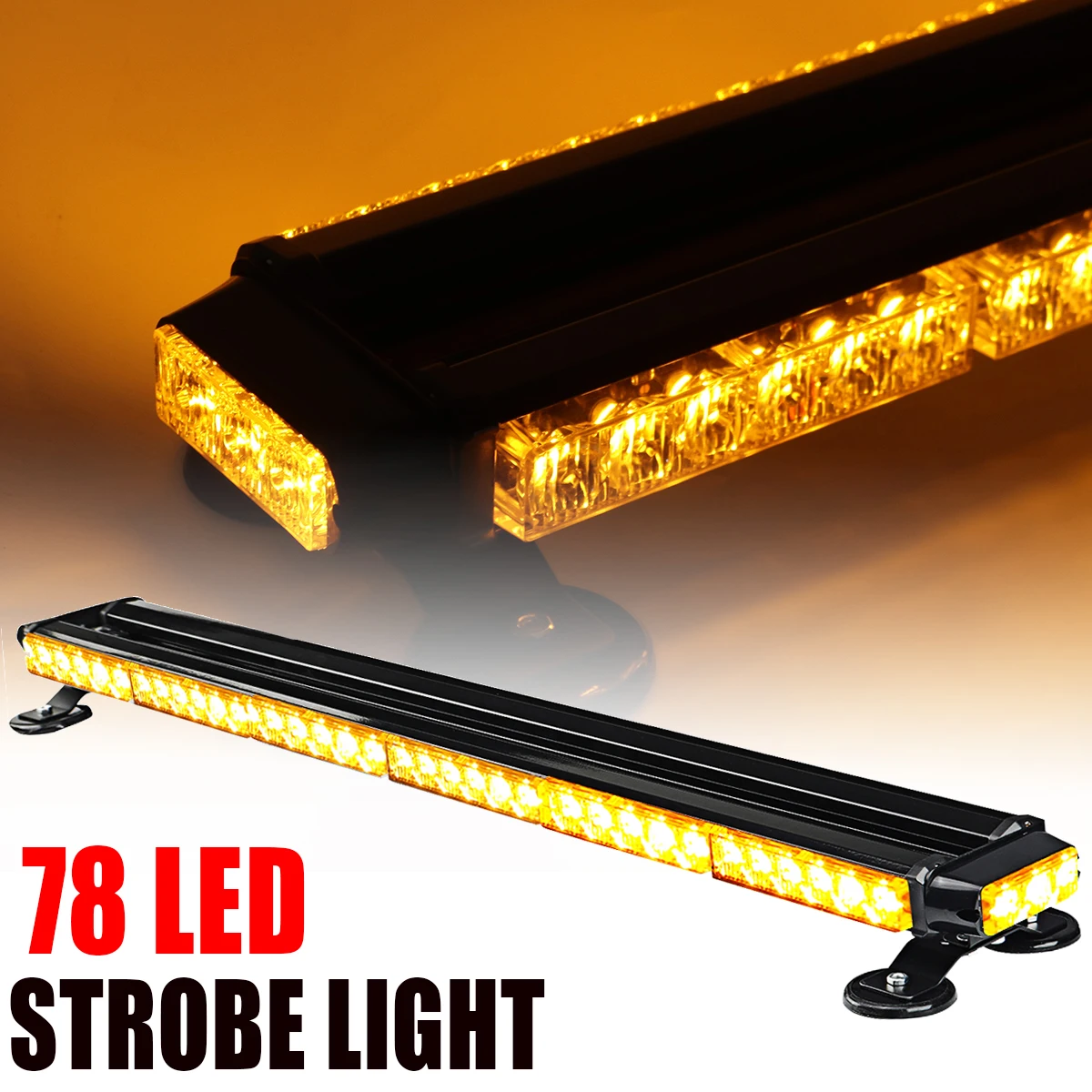 12V 23inch Double Side LED Strobe Light Bar Amber Emergency Hazard Warning Safety Beacon Flashing Light for Vehicles Cars Tow
12V 23inch Double Side LED Strobe Light Bar Amber Emergency Hazard Warning Safety Beacon Flashing Light for Vehicles Cars Tow