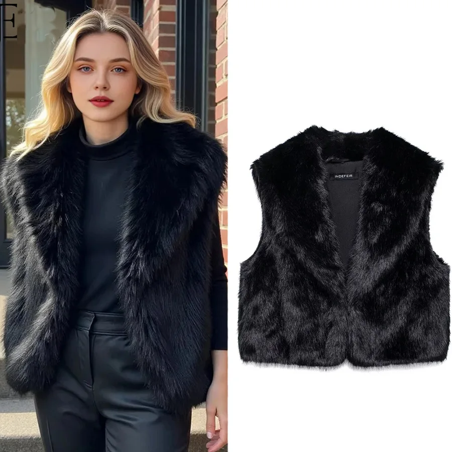 Winter Women's Warm Vest Fashion Waistcoat Padded Vest Woman Faux Fur Sleeveless Vest Women Black Cropped Vests for Women
Winter Women's Warm Vest Fashion Waistcoat Padded Vest Woman Faux Fur Sleeveless Vest Women Black Cropped Vests for Women