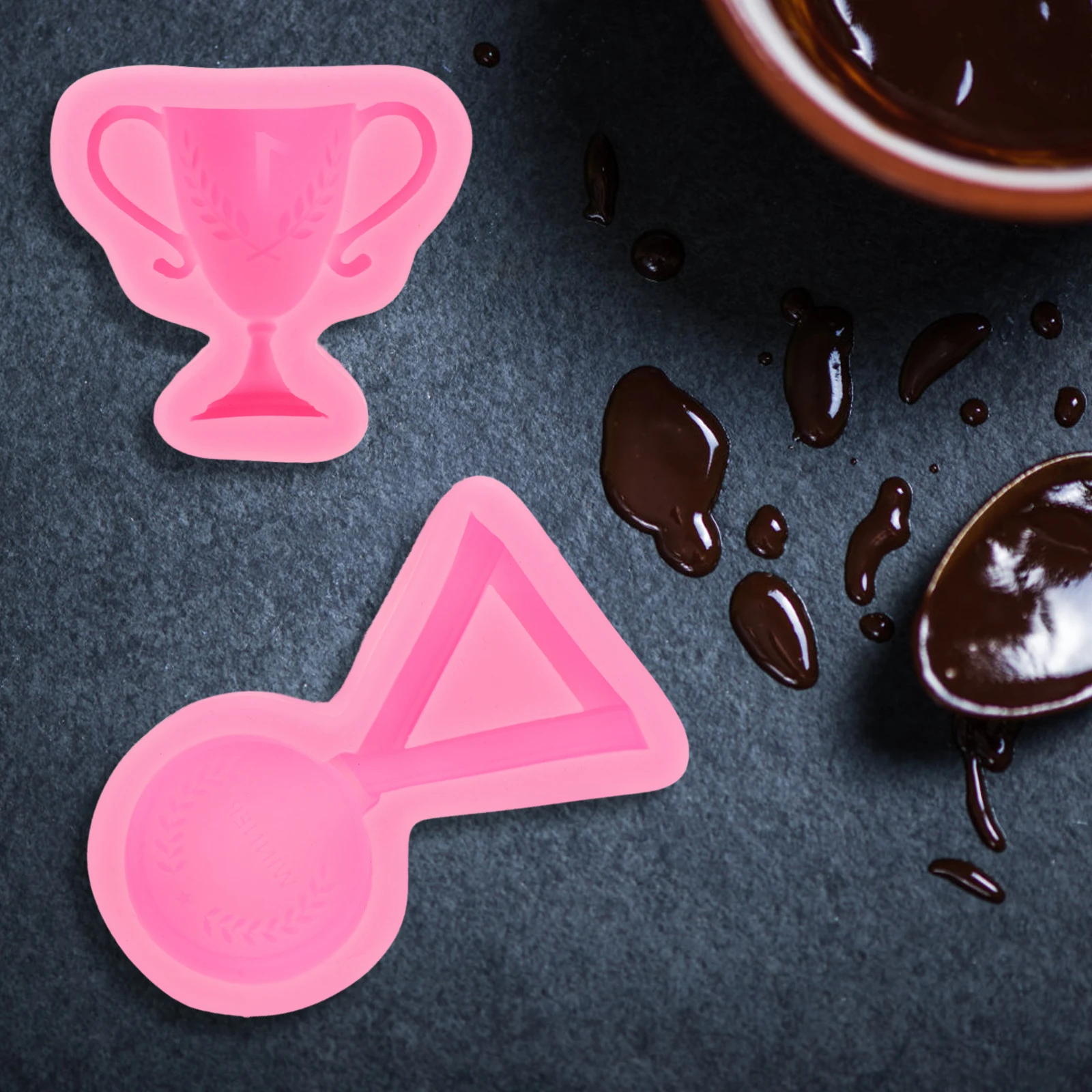 2pcs Trophy Medal Silicone Mold for Chocolate Baking Cake Decorations DIY Crafts Easy Clean Reusable Prize Accessory
2pcs Trophy Medal Silicone Mold for Chocolate Baking Cake Decorations DIY Crafts Easy Clean Reusable Prize Accessory
