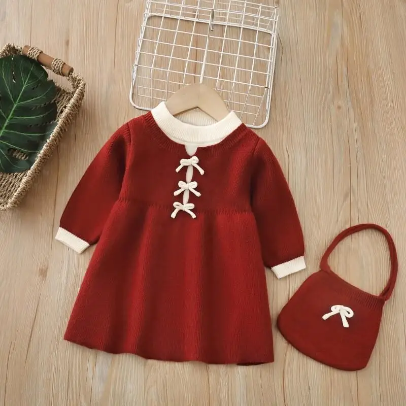 Children Sweater Dress Long Sleeve Knit Fabric for Little Girls Spring Fall Season 2026 with Sweet Bow Tie New Style Fashion
Children Sweater Dress Long Sleeve Knit Fabric for Little Girls Spring Fall Season 2026 with Sweet Bow Tie New Style Fashion
