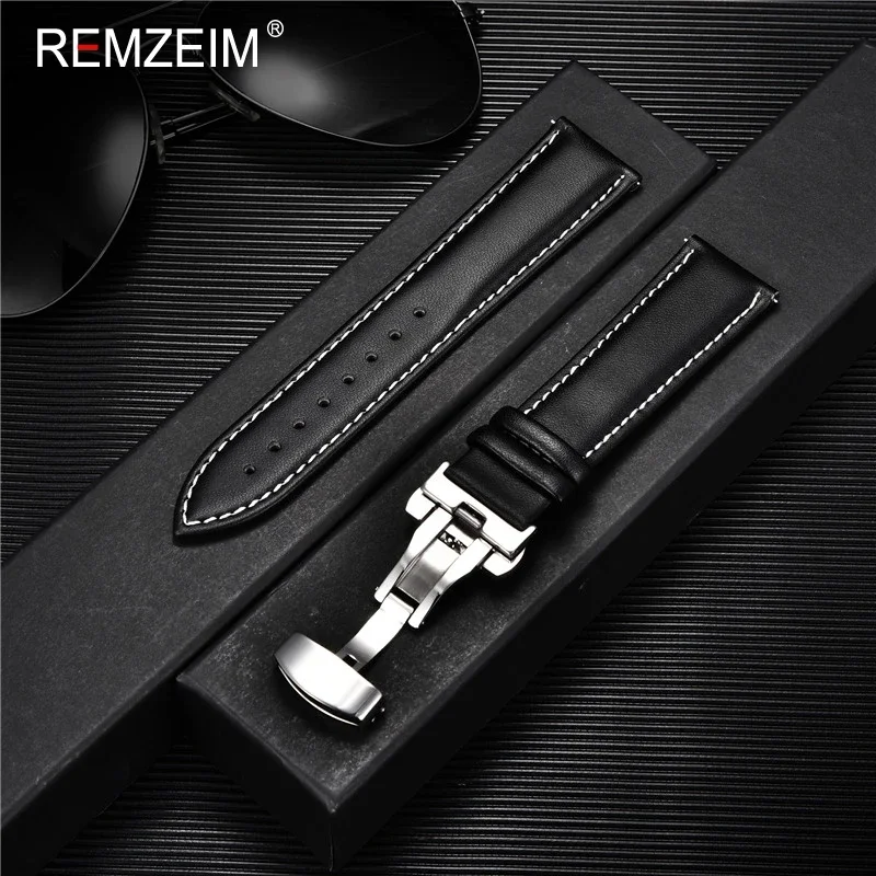 Calfskin Leather Replacement Watch Strap 18/20/22/24mm Band with Solid Butterfly Buckle for Men Women Watchband Accessories
Calfskin Leather Replacement Watch Strap 18/20/22/24mm Band with Solid Butterfly Buckle for Men Women Watchband Accessories