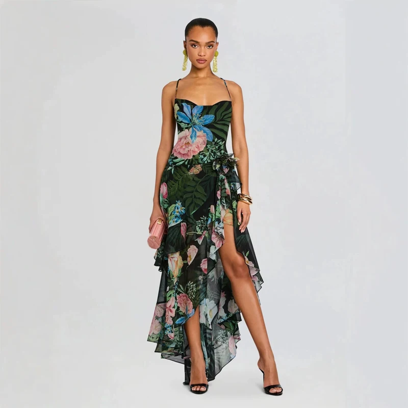 Trendy casual vacation celebrity same style travel banquet evening dress sexy suspender floral beach party dress
Trendy casual vacation celebrity same style travel banquet evening dress sexy suspender floral beach party dress