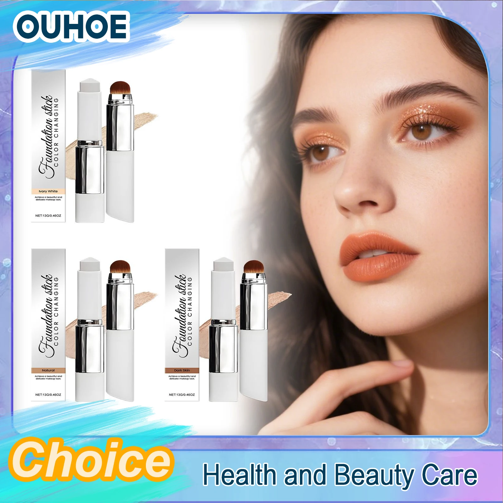 2-in-1 Color-Changing Foundation Liquid Stick Lasting Concealer Lightweight Moisturizing Brightening Matte Natural Base Makeup
2-in-1 Color-Changing Foundation Liquid Stick Lasting Concealer Lightweight Moisturizing Brightening Matte Natural Base Makeup