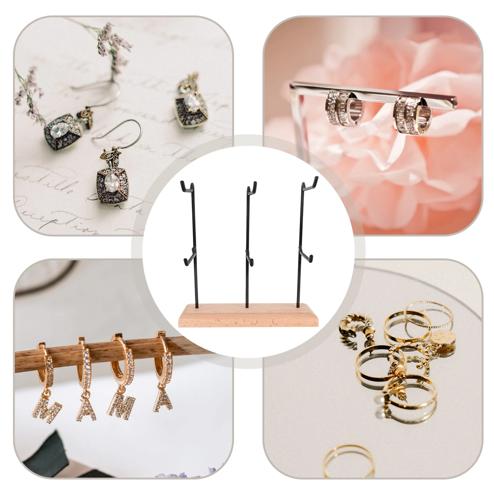 Jewelry Display Rack Earring Display Stand Desktop Key Chain Hanging Rack Durable Jewelry Storage Organizer for Home Shop
Jewelry Display Rack Earring Display Stand Desktop Key Chain Hanging Rack Durable Jewelry Storage Organizer for Home Shop
