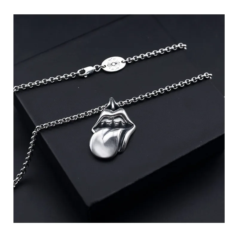 Crowe Classic Tongue Pendant Necklace Trend Men's and Women's Tongue Thai Silver Necklace
Crowe Classic Tongue Pendant Necklace Trend Men's and Women's Tongue Thai Silver Necklace