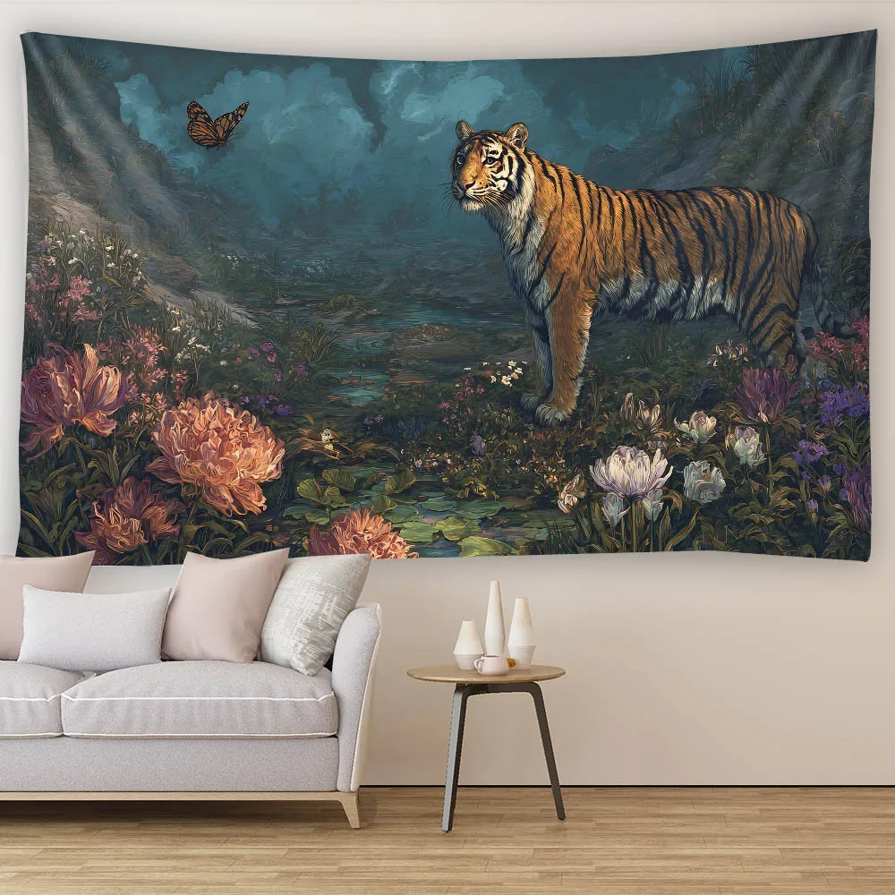 Home Wall Tapestry Jungle Animal Tiger Leopard Retro Art Wall Hanging Dormitory Decoration Minimalist Aesthetics Tapestry
Home Wall Tapestry Jungle Animal Tiger Leopard Retro Art Wall Hanging Dormitory Decoration Minimalist Aesthetics Tapestry