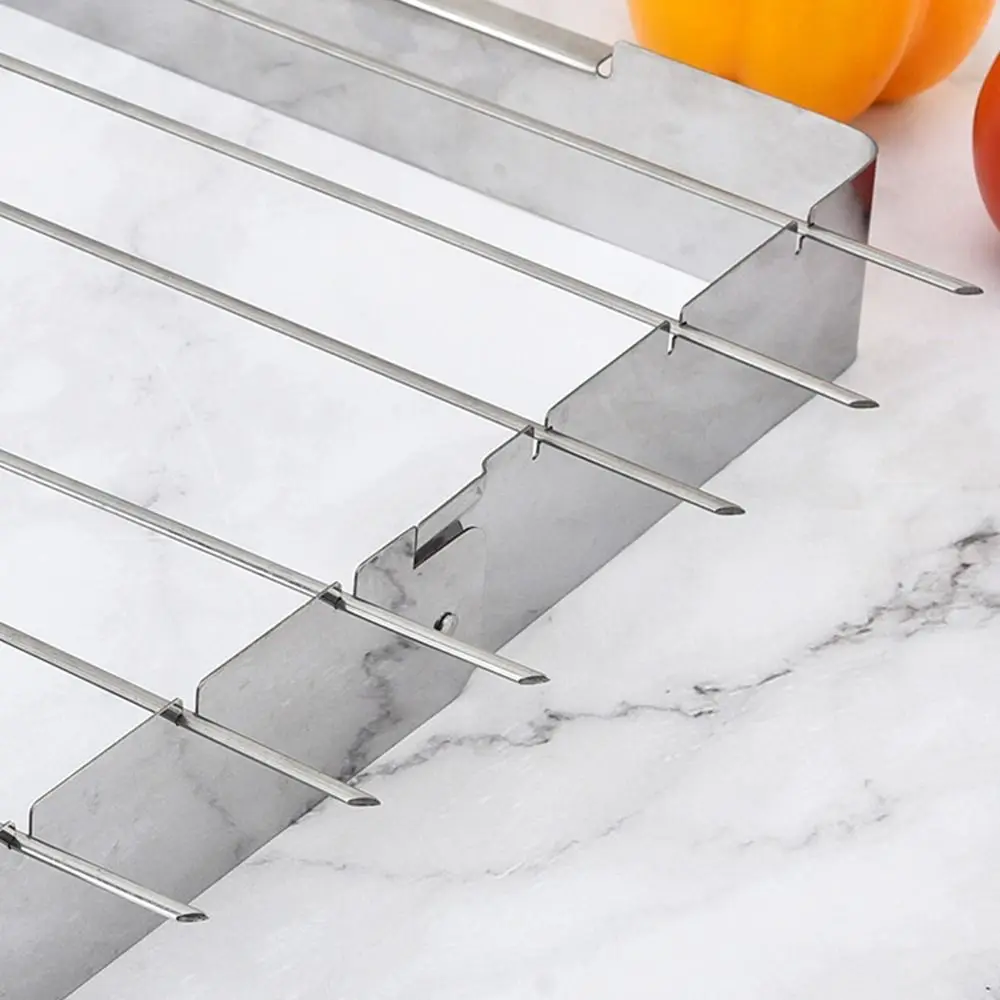 Creative BBQ Skewer Rack Set Foldable with 6 Skewers BBQ Grill Rack Stainless Steel Sturdy Outdoor Grill Tools
Creative BBQ Skewer Rack Set Foldable with 6 Skewers BBQ Grill Rack Stainless Steel Sturdy Outdoor Grill Tools