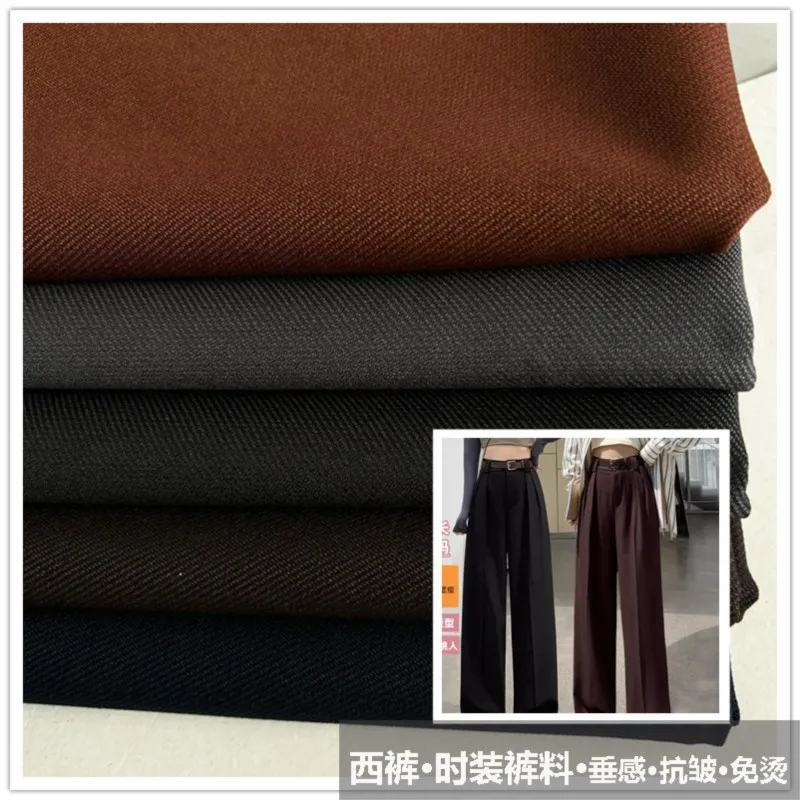 Spring and Autumn bright silk twill suit pants wide leg pipe sag wrinkle-free polyester fabric
Spring and Autumn bright silk twill suit pants wide leg pipe sag wrinkle-free polyester fabric