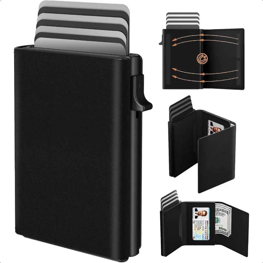 Mens Wallet Card Holder Pop Up Aluminum Case Top Grain Leather Smart Wallet for Men RFID Blocking Slim Minimalist Front Pocket
Mens Wallet Card Holder Pop Up Aluminum Case Top Grain Leather Smart Wallet for Men RFID Blocking Slim Minimalist Front Pocket