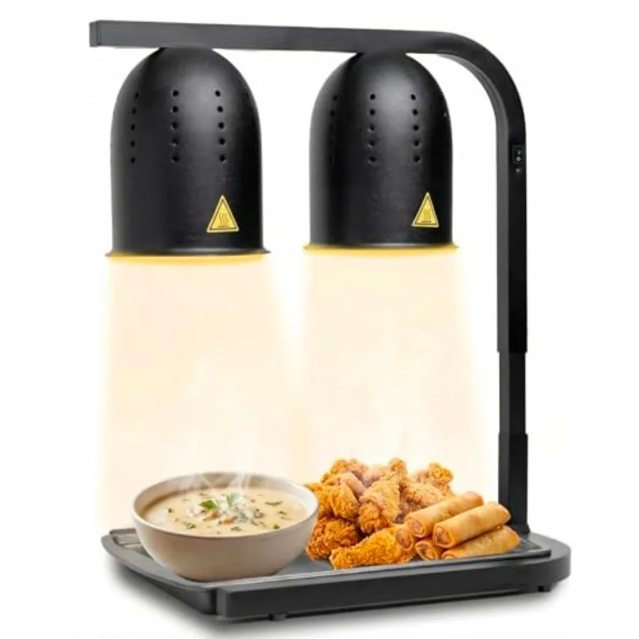 Commercial Grade Food Heat Lamp for Restaurants, Black Steel, Black, Portable with Free-Standing Base and Dual 500W Bulbs
Commercial Grade Food Heat Lamp for Restaurants, Black Steel, Black, Portable with Free-Standing Base and Dual 500W Bulbs