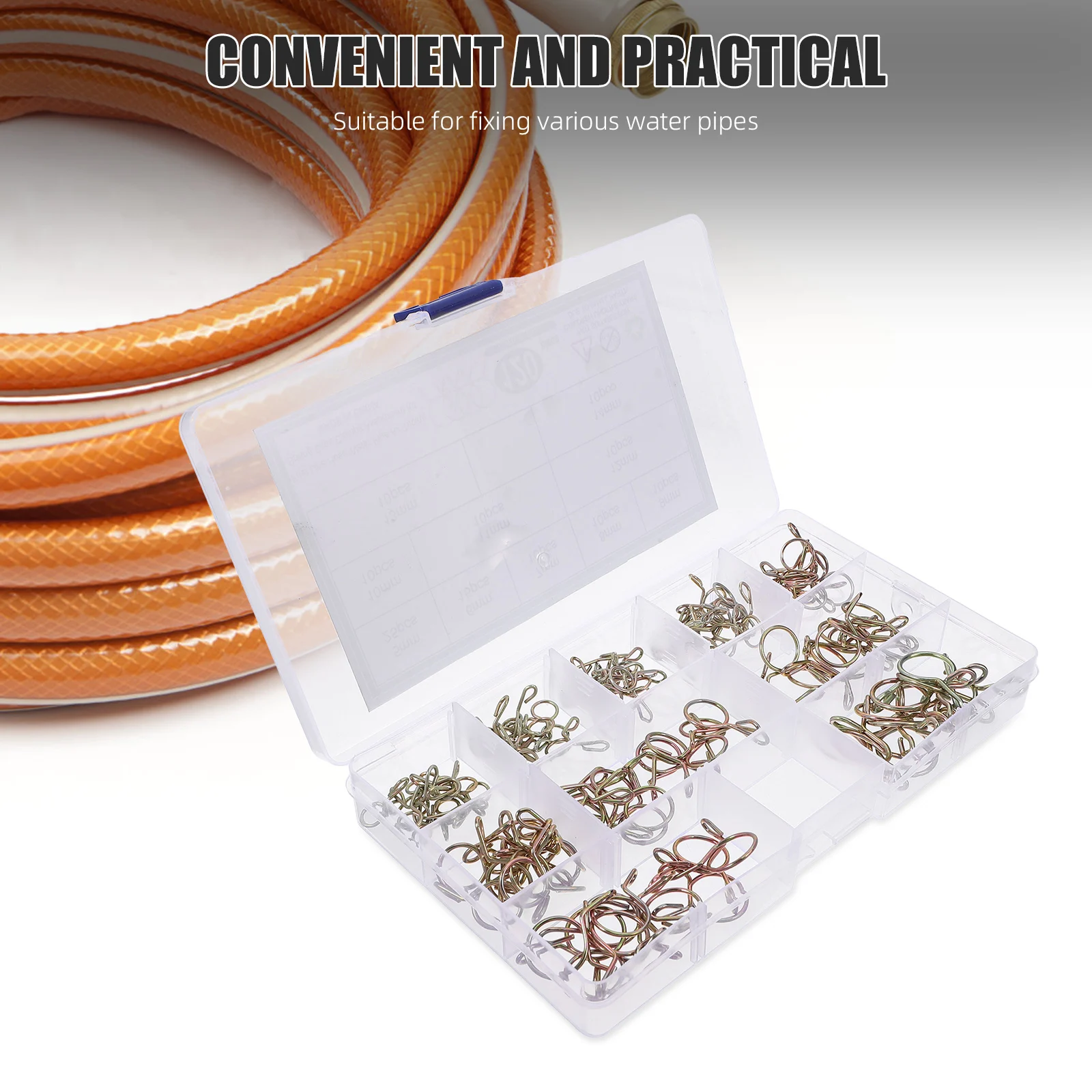 120 Pcs Water Pipe Clamp Hose Tube Clamps Spring Heavy Tubing Zinc Work Rust Resistance Long Lasting
120 Pcs Water Pipe Clamp Hose Tube Clamps Spring Heavy Tubing Zinc Work Rust Resistance Long Lasting