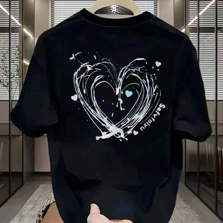 High-quality Men's Summer New Thick Pure Cotton T-shirt, with Printed Design, Stylish, Breathable, and Sweat-absorbing
High-quality Men's Summer New Thick Pure Cotton T-shirt, with Printed Design, Stylish, Breathable, and Sweat-absorbing