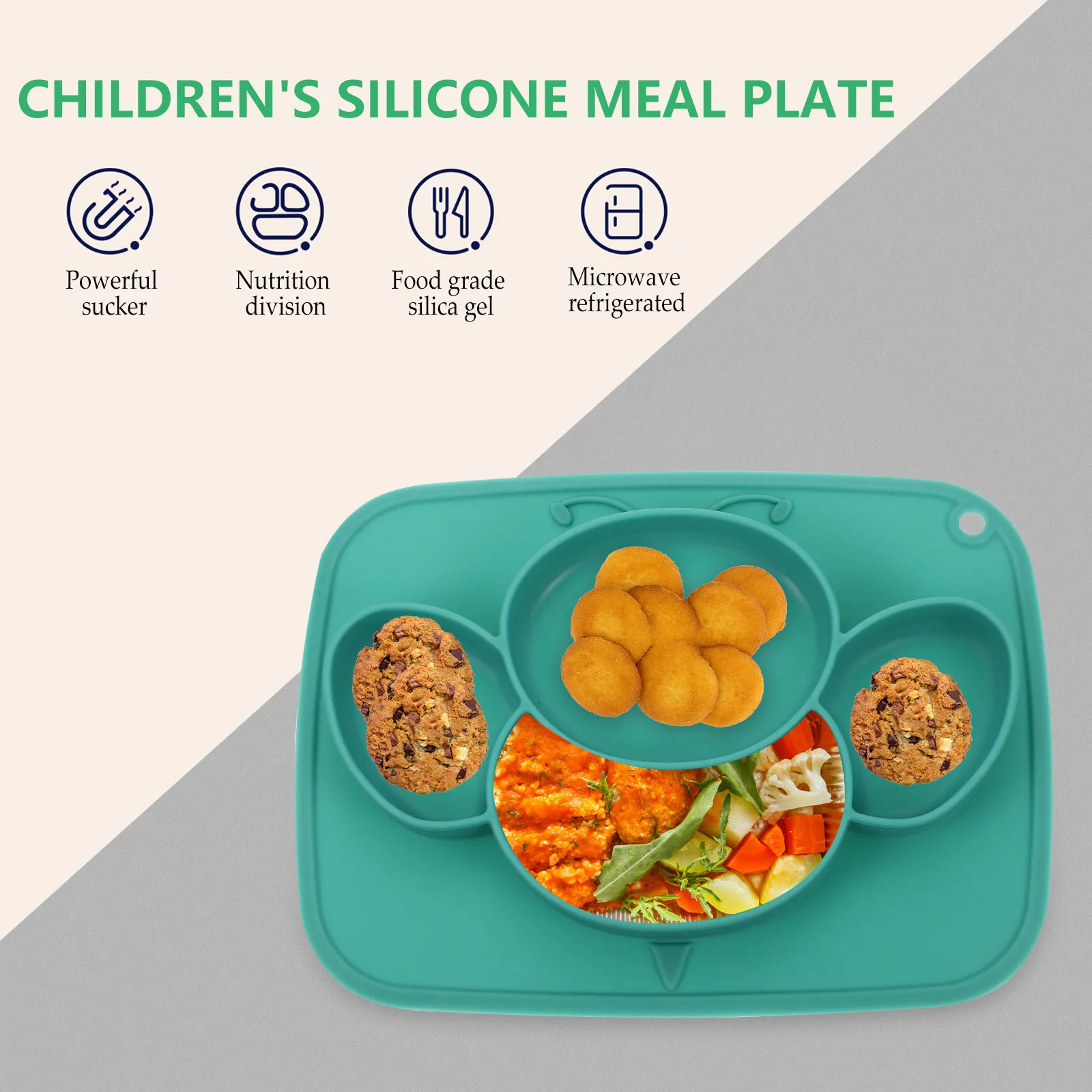 Силиконовая детская тарелка на присоске с разделителями для малышей, нескользящая, с сильной адсорбцией, портативная, легкая, компактная, для самостоятельного кормления
Силиконовая детская тарелка на присоске с разделителями для малышей, нескользящая, с сильной адсорбцией, портативная, легкая, компактная, для самостоятельного кормления