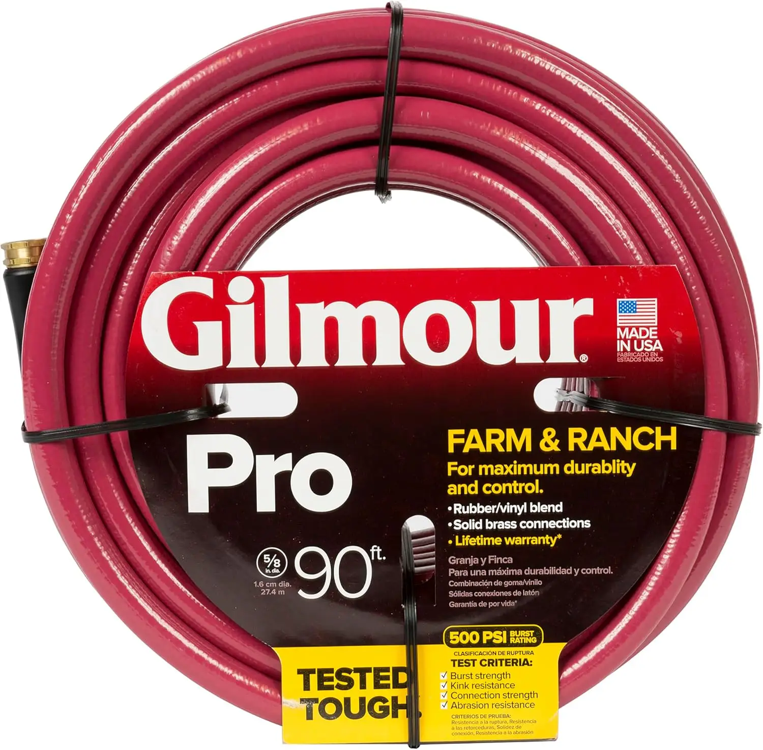 Heavy Duty Garden Hose 5/8 x 90 ft, 500 PSI, Kink Resistant Brass Fittings
Heavy Duty Garden Hose 5/8 x 90 ft, 500 PSI, Kink Resistant Brass Fittings