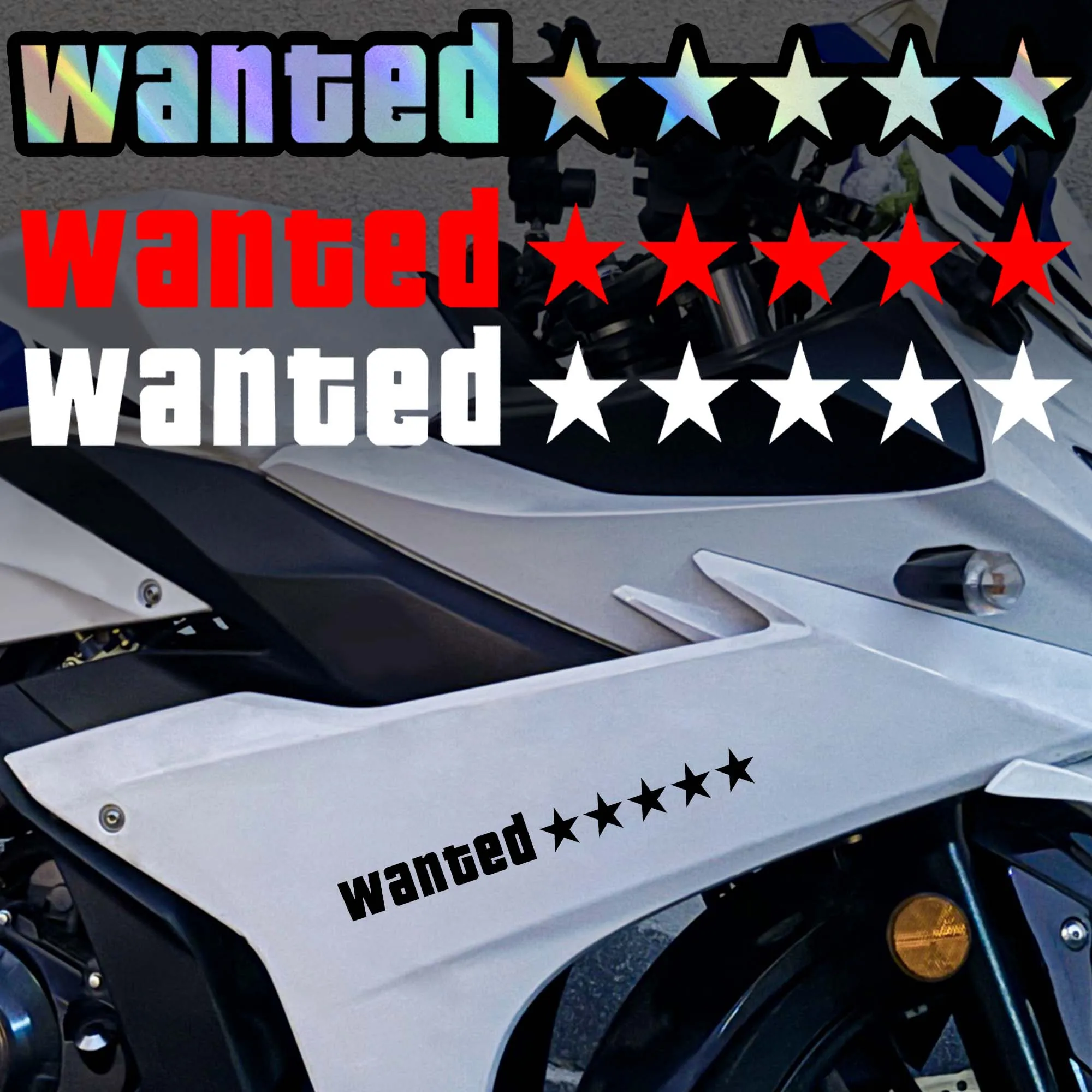 2PCS Wanted Motorcycle Stickers, Waterproof Vinyl Decals for Fuel Tank Windshield Car Bumper
2PCS Wanted Motorcycle Stickers, Waterproof Vinyl Decals for Fuel Tank Windshield Car Bumper