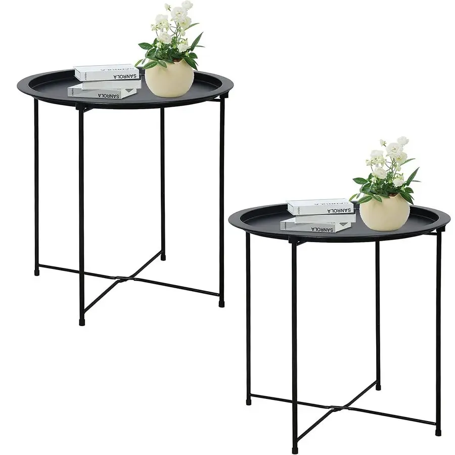 End Table 2 PCS Metal Side Table Black Round Folding Tray Cyan Sofa Small Accent Foldable Table, Round End Table Tray, Next to
End Table 2 PCS Metal Side Table Black Round Folding Tray Cyan Sofa Small Accent Foldable Table, Round End Table Tray, Next to