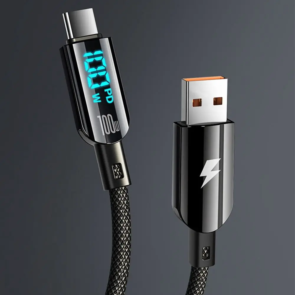 Fashion Digital Display Type C To USB Type C Cable 100W Visible Fast Charge Cable Nylon Woven High Speed Data Cord
Fashion Digital Display Type C To USB Type C Cable 100W Visible Fast Charge Cable Nylon Woven High Speed Data Cord