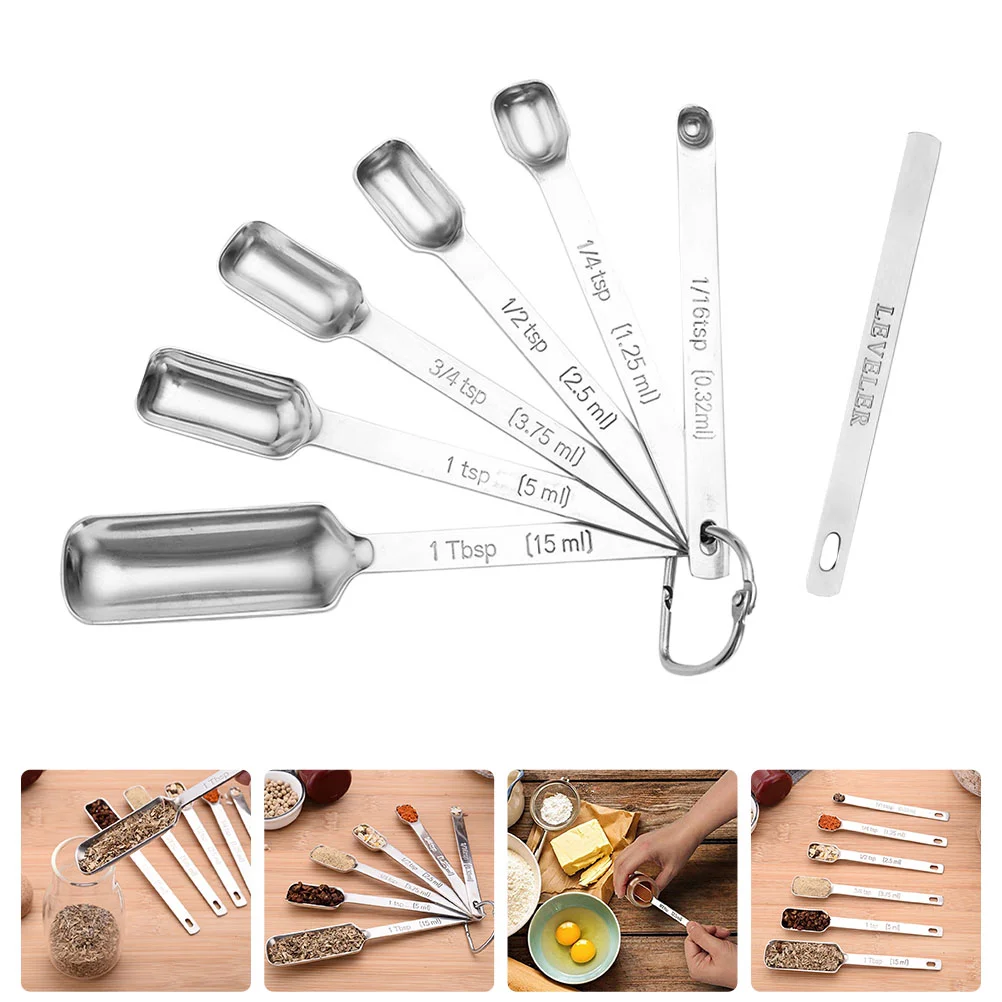 7 Pcs Stainless Steel Measuring Spoon Multi functional Baking Cups Rectangular Kitchen Tools Easy Storage Space
7 Pcs Stainless Steel Measuring Spoon Multi functional Baking Cups Rectangular Kitchen Tools Easy Storage Space