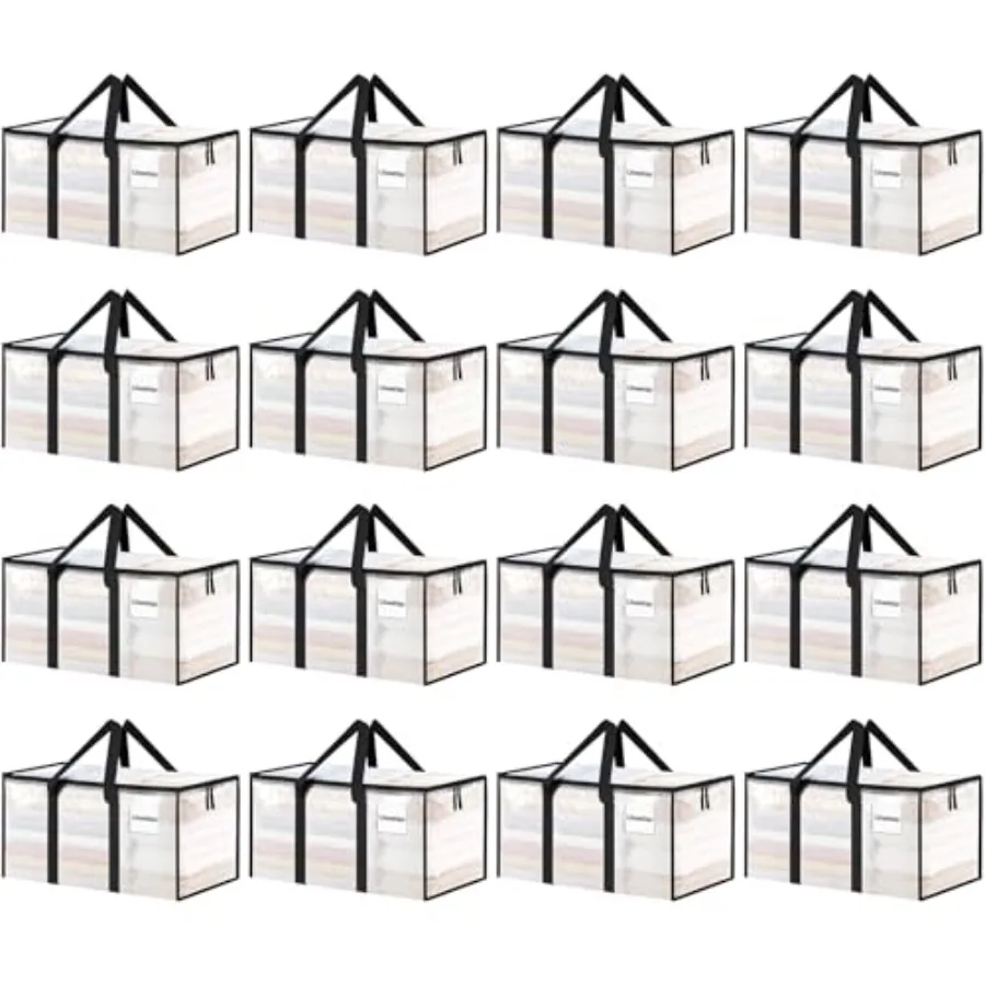 16 Pack Extra Large Heavy Duty Moving Bags Clear Storage Bins with Lids Reinforced Handles and Heavy-Duty Zippers Moving Boxes
16 Pack Extra Large Heavy Duty Moving Bags Clear Storage Bins with Lids Reinforced Handles and Heavy-Duty Zippers Moving Boxes