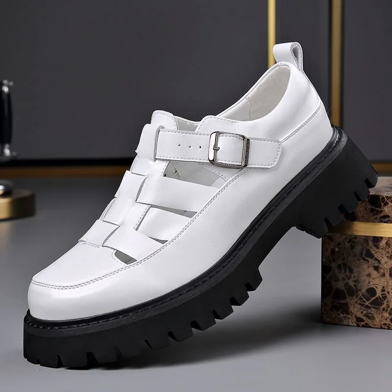 Roman Sle Men's Sandals Breathable Leather Thi Bot Heightening Headed Clog oes Casual Summer Footwear for Youth
Roman Sle Men's Sandals Breathable Leather Thi Bot Heightening Headed Clog oes Casual Summer Footwear for Youth