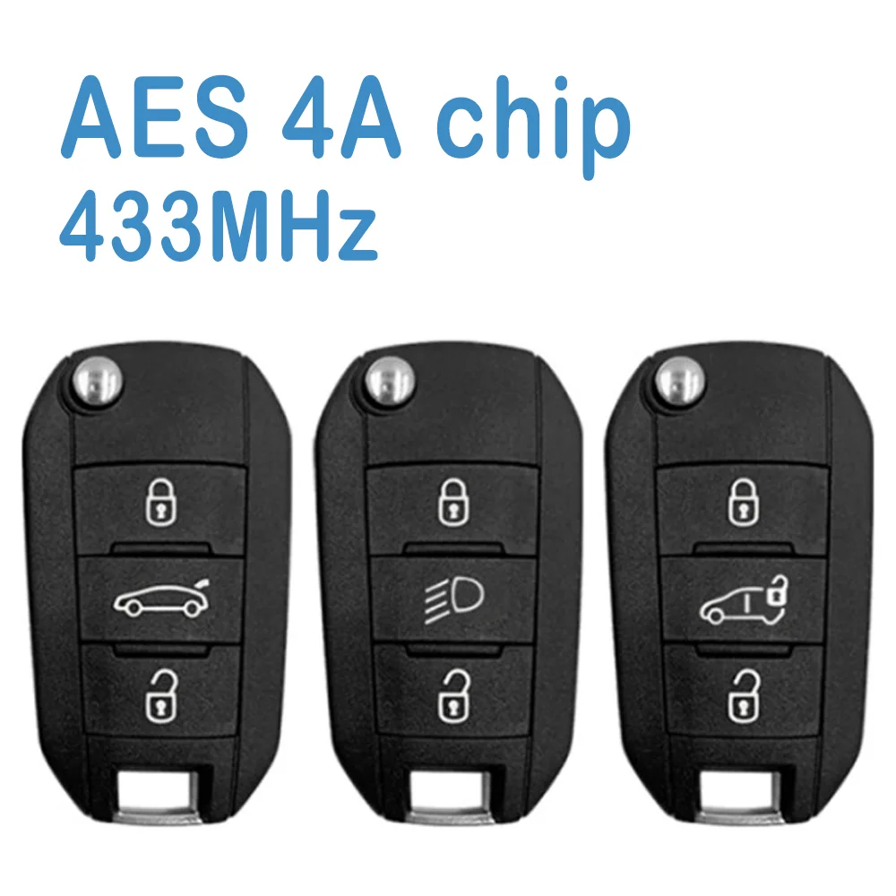2 Pcs/lot Auto Smart Remote 433MHz 3 Buttons AES 4A Chip HU83 Blade Replace Car Key Fob For Peugeot Citroen
2 Pcs/lot Auto Smart Remote 433MHz 3 Buttons AES 4A Chip HU83 Blade Replace Car Key Fob For Peugeot Citroen