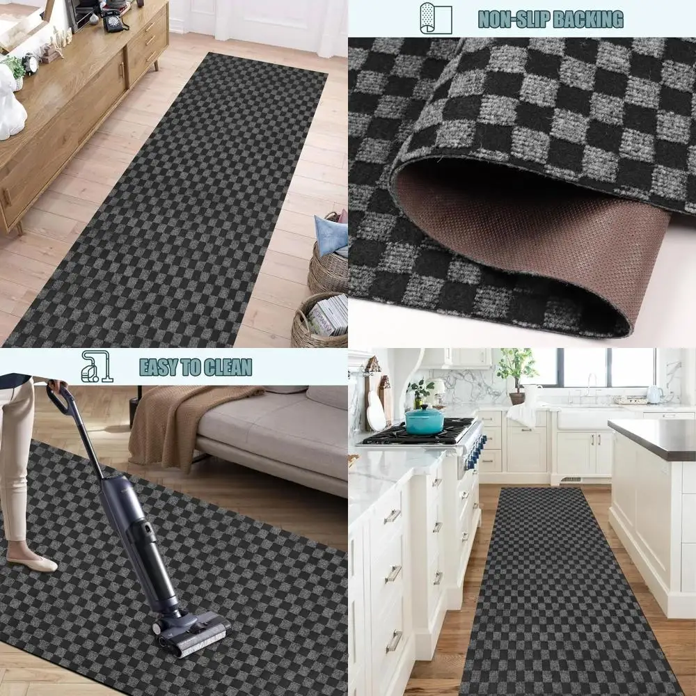 Customizable Black Check Rug, 3' x 70', Non-Slip Rubber Backing, Suitable for Outdoor and Indoor Use
Customizable Black Check Rug, 3' x 70', Non-Slip Rubber Backing, Suitable for Outdoor and Indoor Use
