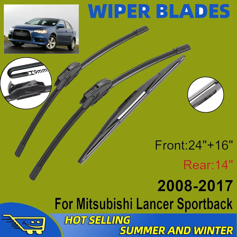 3PCS For Mitsubishi Lancer Sportback 2008-2017 24" + 16"+ 14" Front Rear Wiper Blades Windshield Windscreen Window Accessories
3PCS For Mitsubishi Lancer Sportback 2008-2017 24" + 16"+ 14" Front Rear Wiper Blades Windshield Windscreen Window Accessories