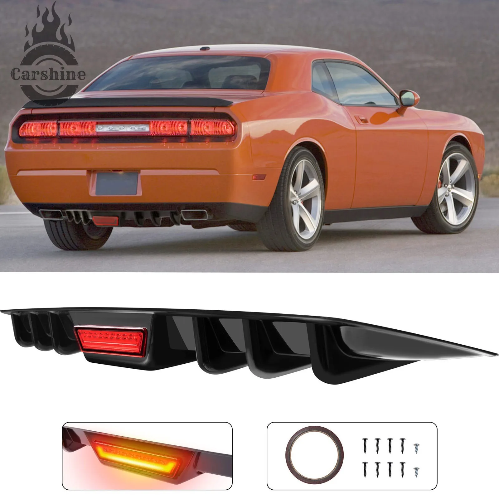 Задний диффузор бампера с LED-фонарями для Dodge Challenger SRT, черный, новый
Задний диффузор бампера с LED-фонарями для Dodge Challenger SRT, черный, новый