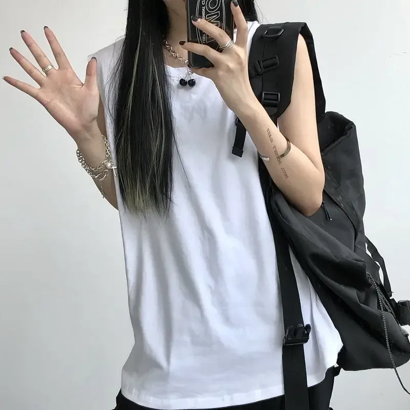 Summer Sleeveless Sport Top Casual Women Solid Black/White Korean T-Shirt Loose Sportswear Ladies Basic Sports Fitness Vest
Summer Sleeveless Sport Top Casual Women Solid Black/White Korean T-Shirt Loose Sportswear Ladies Basic Sports Fitness Vest